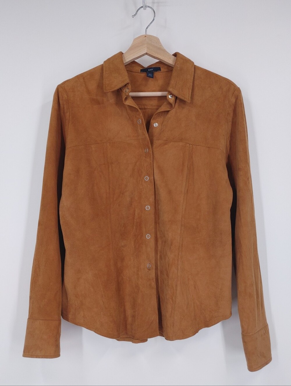 Gap Y2K Genuine Suede Button Down Shirt